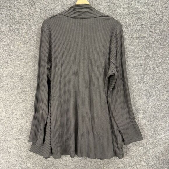 Eileen Fisher Cardigan Women 1X Plus Gray Open Front Long Sleeve Casual Solid - Picture 2 of 7